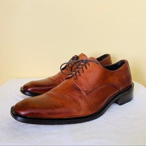 Kenneth Cole New York Cognac Leather Oxford Shoes